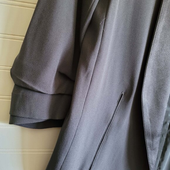 Babaton Aritzia Jacket Womens 6 Gray Open Front Blazer Layered Sleeve Academia - Picture 4 of 11